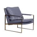 Scaun lounge modern din piele din oțel inoxidabil Zara